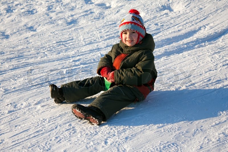 little-child-fun-winter-outdoor-snow-sport-sled