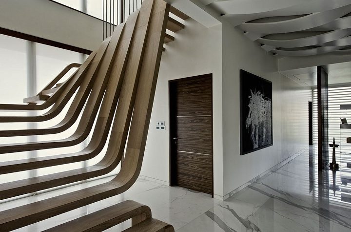 Hallway Design With A Staircase In A Private House
