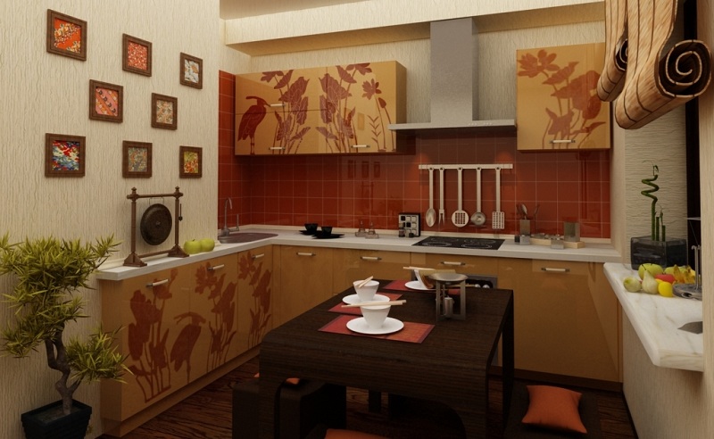 Chinese Style Kitchen In The Interior