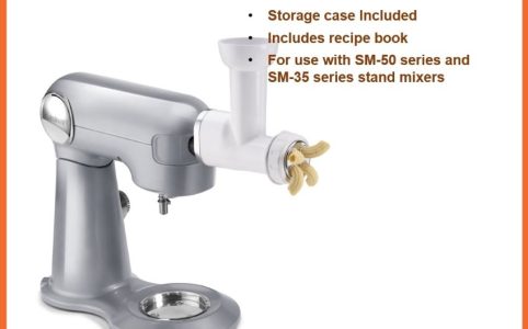 Cuisinart PE-50 pasta extruder making fresh homemade noodles.