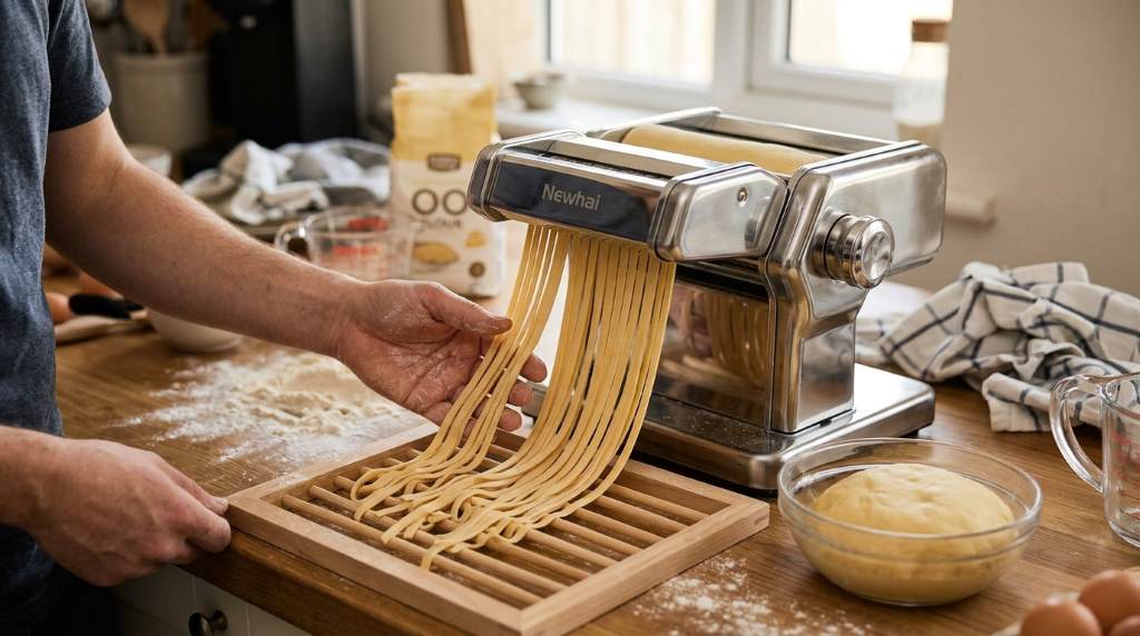 Newhai 550W noodle machine with dual 2mm and 6mm cutter